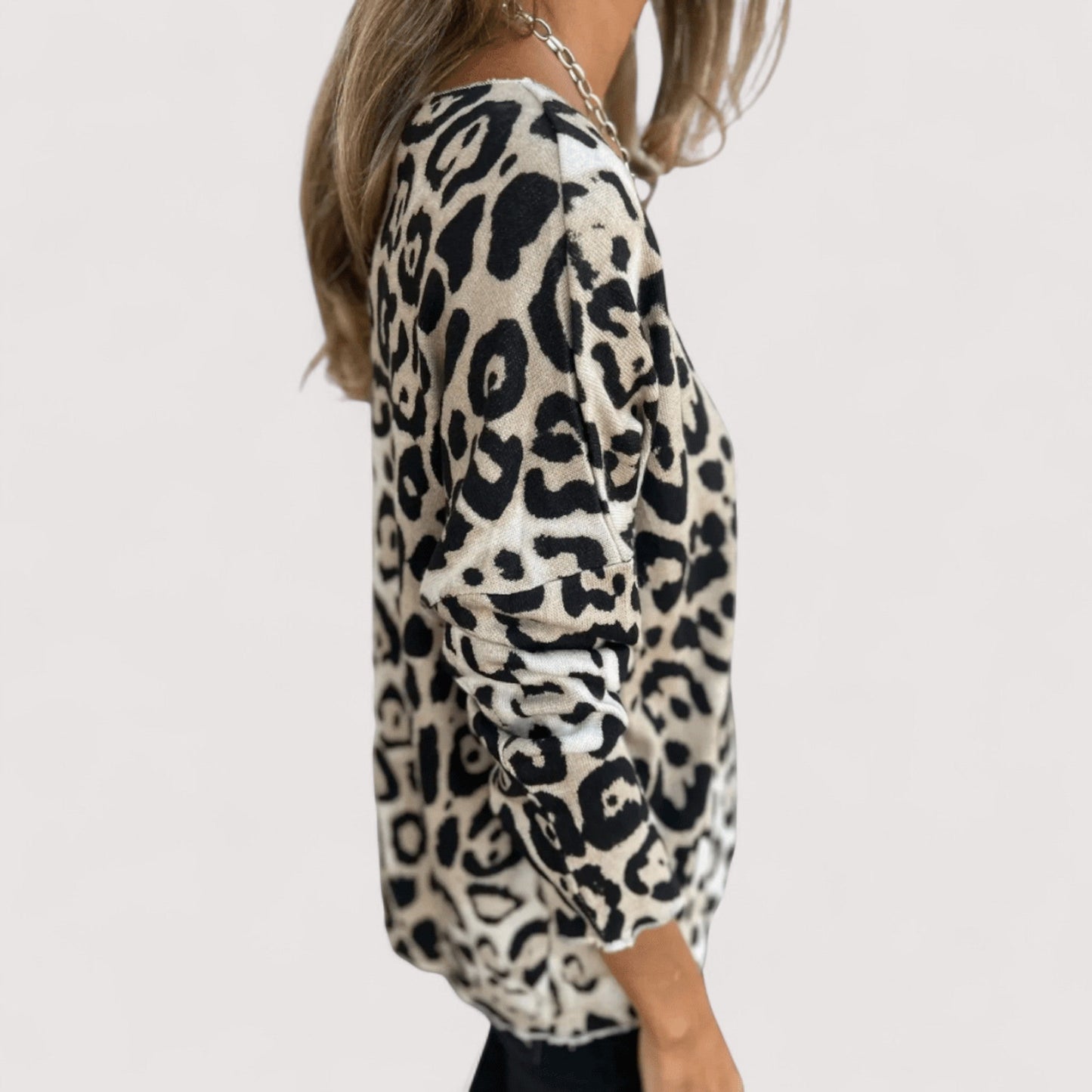 Comfortable Animal Print Blouse