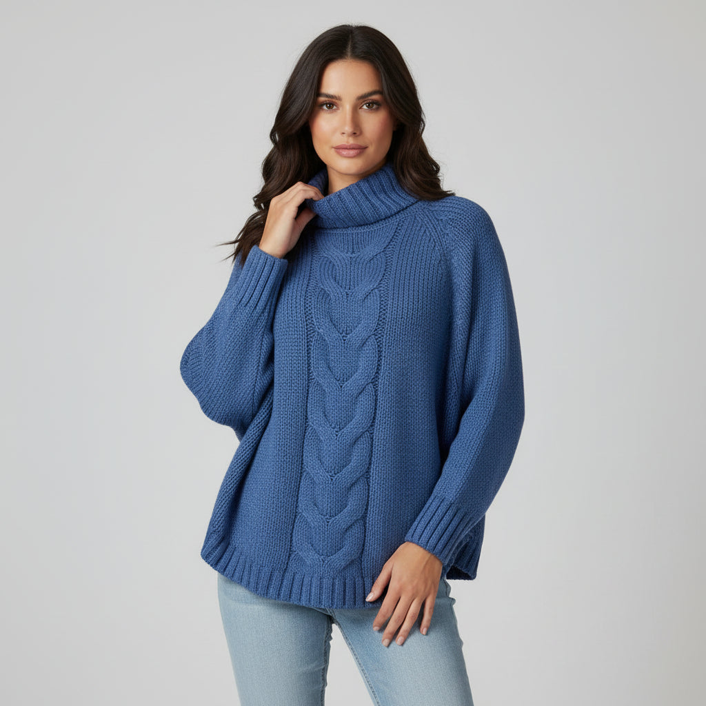 Cozy Cable Knit Crew Sweater - Luxivelle