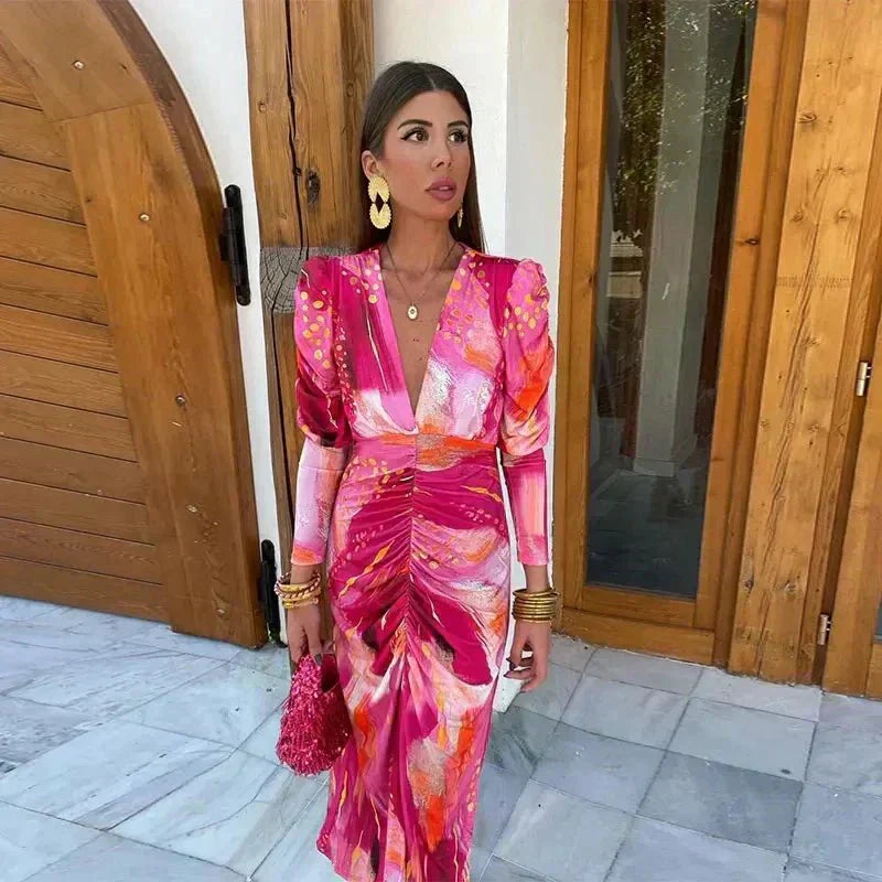 Long Sleeve Women's Maxi Dress - Luxivelle