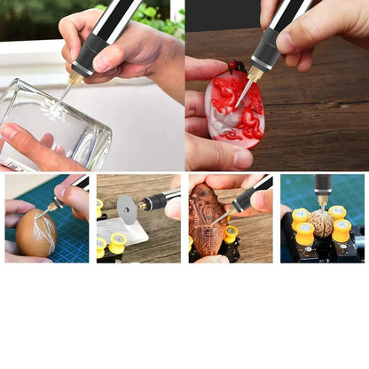 Portable Electric Engraving Tool Kit for Metal and Wood