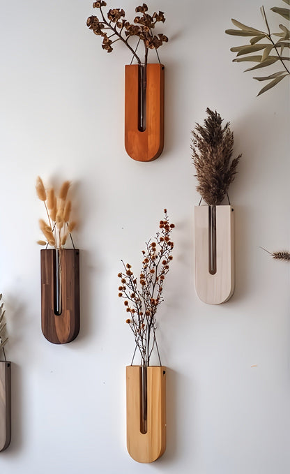 Natural Wooden Flower Wall Decor Set