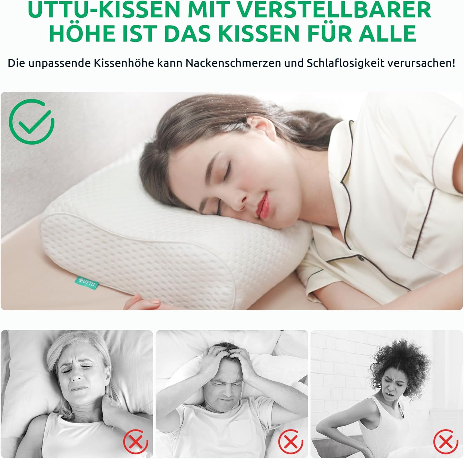 "Ergonomic memory foam pillow providing ultimate neck support with adaptive fit, breathable cover, and cooling technology."