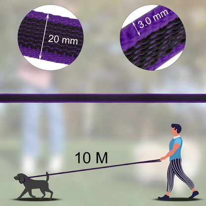 "Extra long waterproof dog lead with comfy handle, in orange, durable nylon for all weather, secure soft-touch grip."