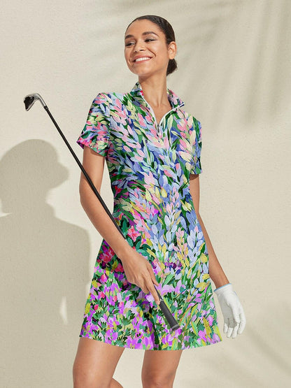 Floral Sun Protective Short Sleeve Maxi Dress - Luxivelle