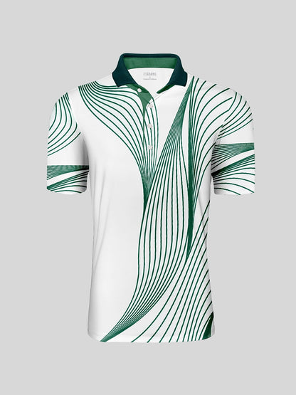 Breathable Men's Textured Polo Shirt SPF 50 Protection - Luxivelle