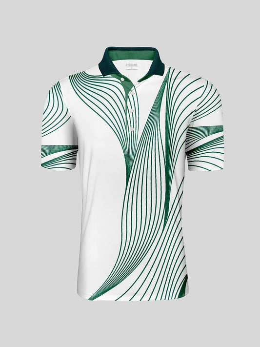 Breathable Men's Textured Polo Shirt SPF 50 Protection - Luxivelle