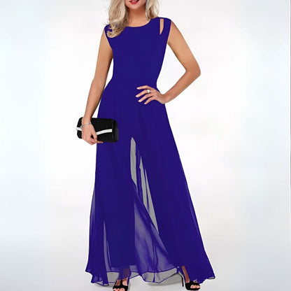 Summer Strapless Flowy Jumpsuit with Cut Out Design