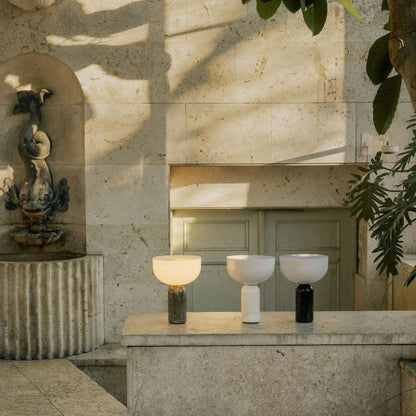 Contemporary Stone Table Lamp with Bright LED