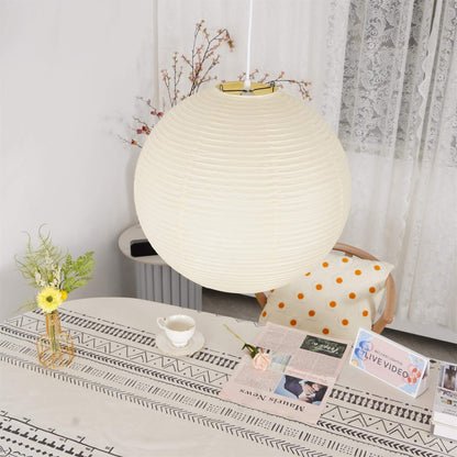Simple White Cotton Shade Pendant Light with Metal Frame