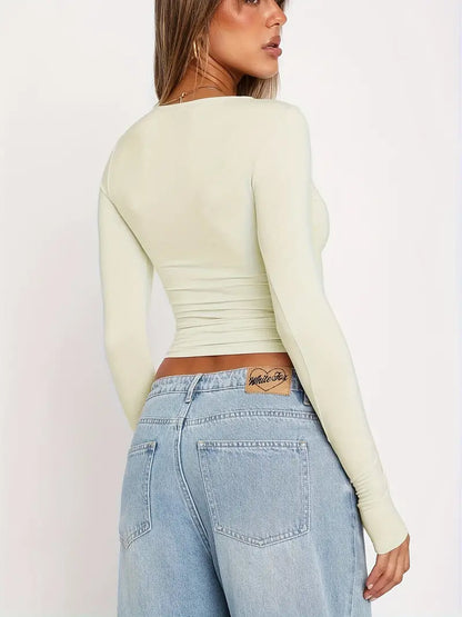 Ladies' Fit Crew Neck Long Sleeve Shirt