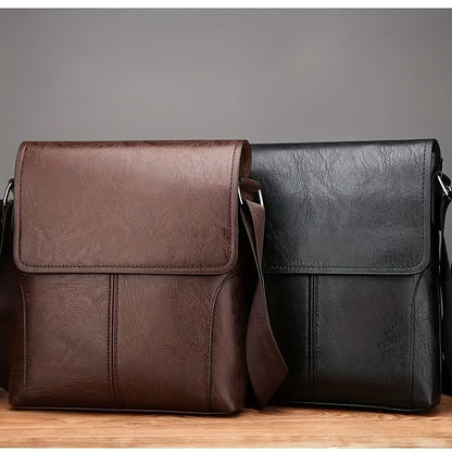 Classic Brown Leather Crossbody Bag for Men