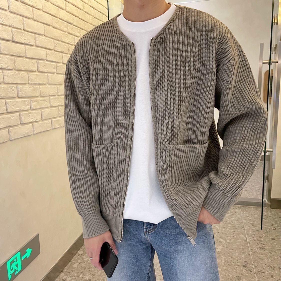 Stylish Men's Cable Knit Sweater Cardigan
