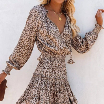 Animal Print Knee Length Dress