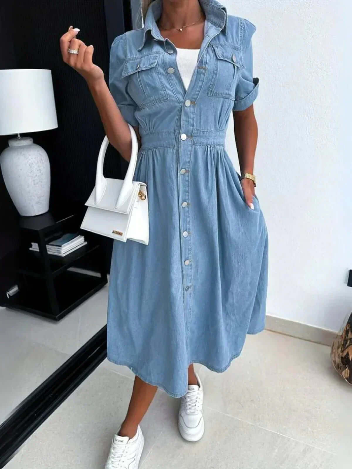 Classic Casual Blue Jeans Dress