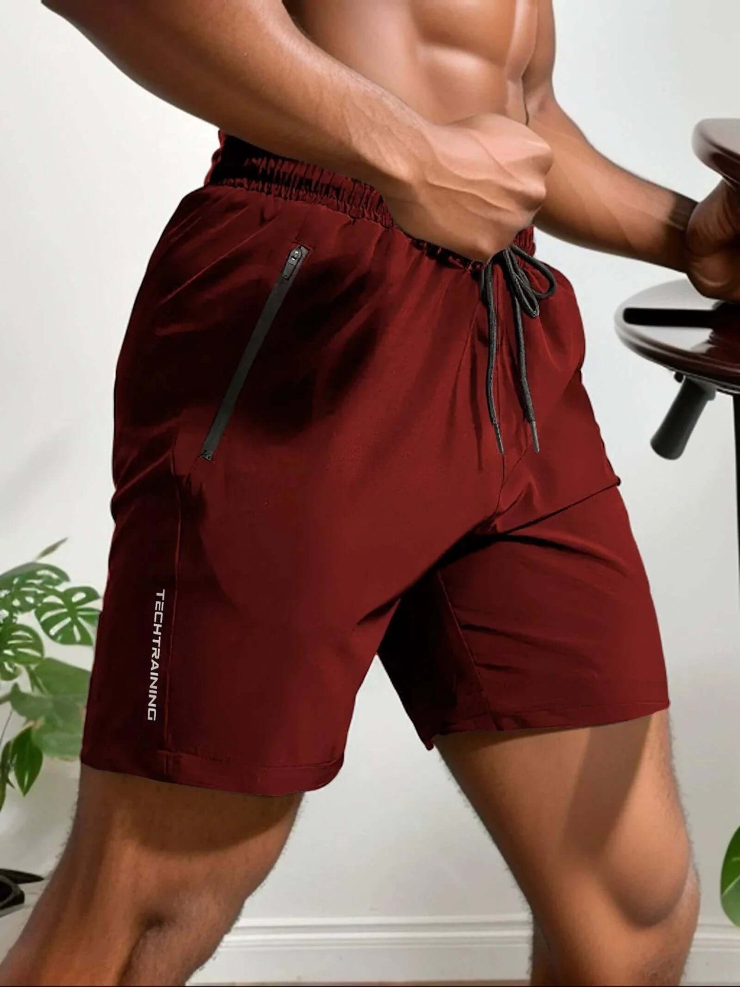 Men's Breathable Athletic Running Shorts with ZipPocket