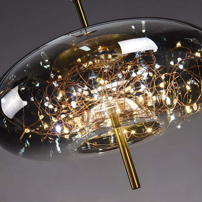 Warm Bronze Multi Light Pendant Lamp