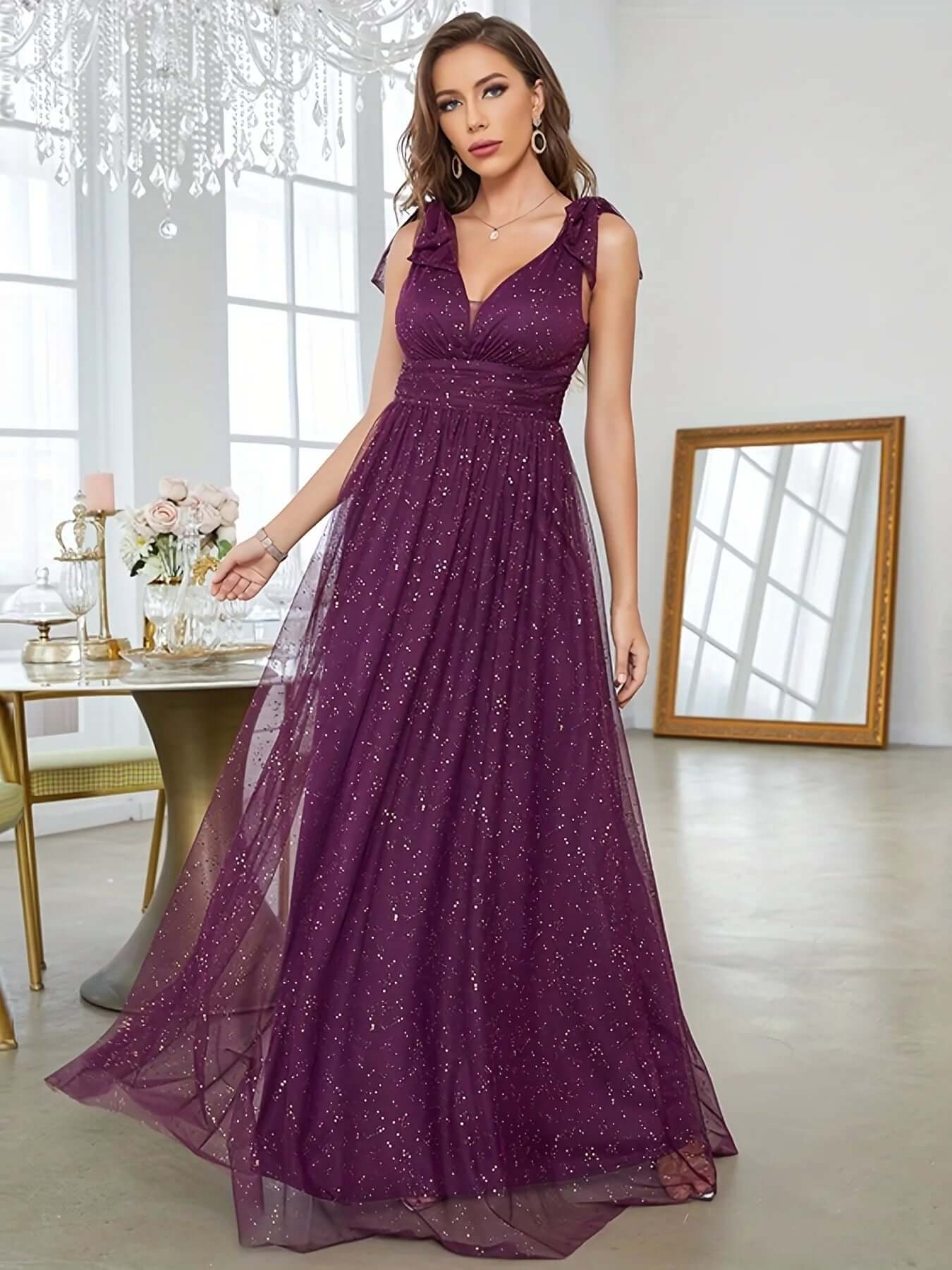 Sparkly High Neck Strapless Formal Maxi Dress