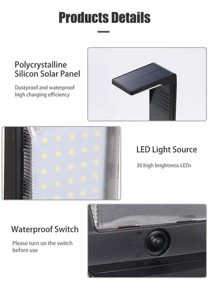Bright Outdoor Solar Powered Lamp, 4W Warm White