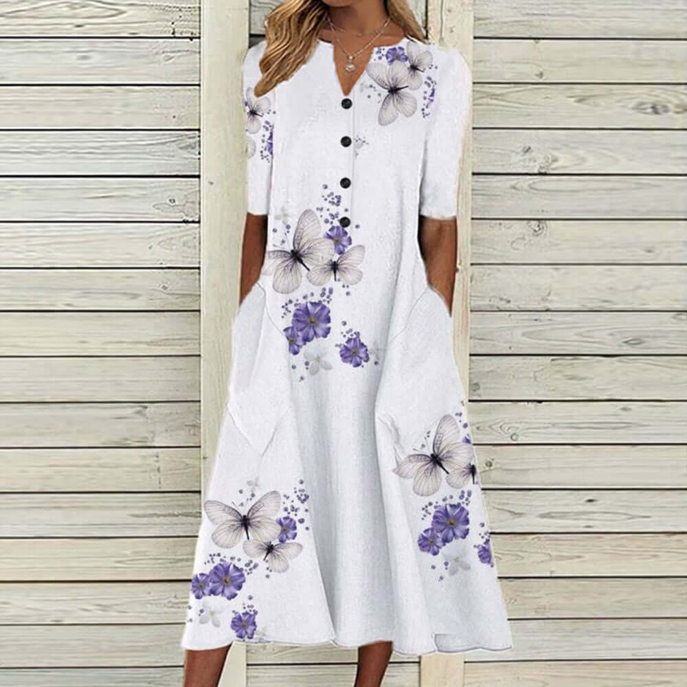 Vintage Floral Midi Dress