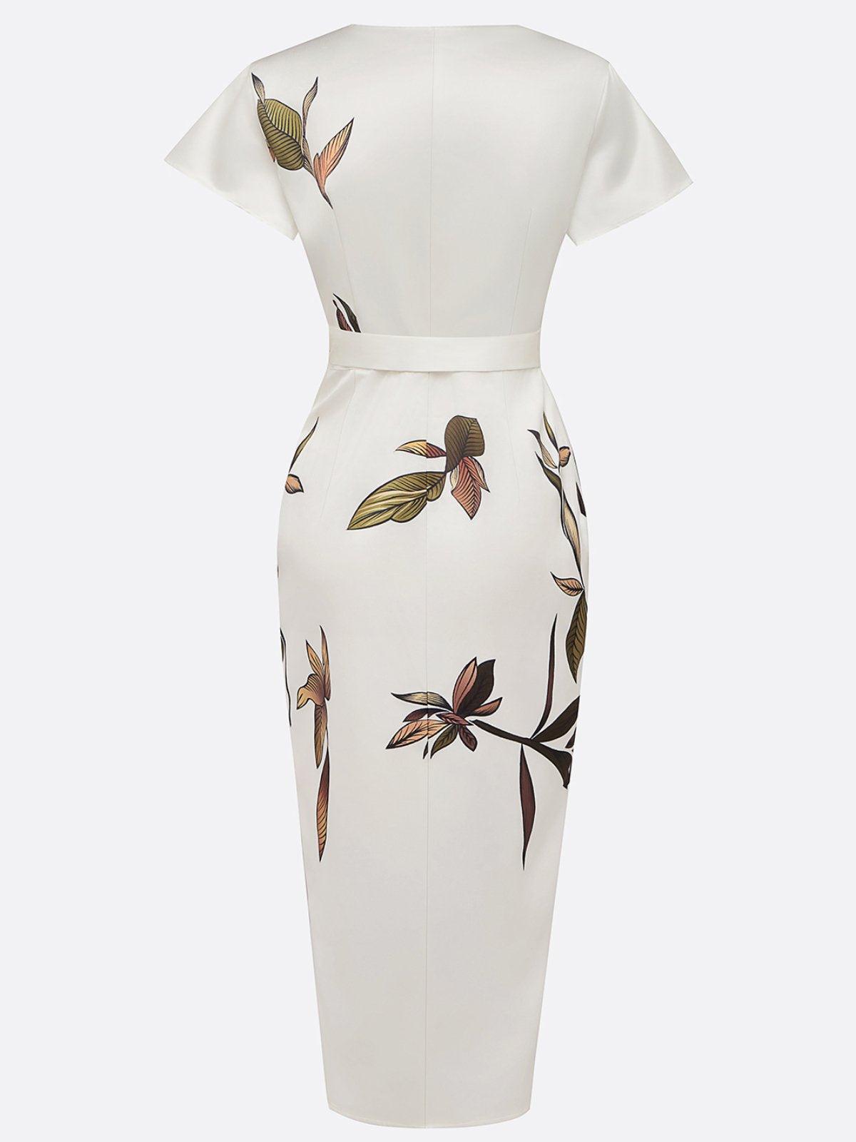 Chic Floral Midi Wrap Dress