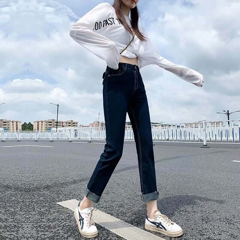 Fitted Elastic Straight Leg Women's Pants - Luxivelle