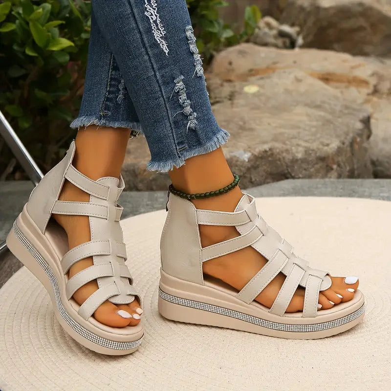 Luxurious High Heel Wedge Sandals