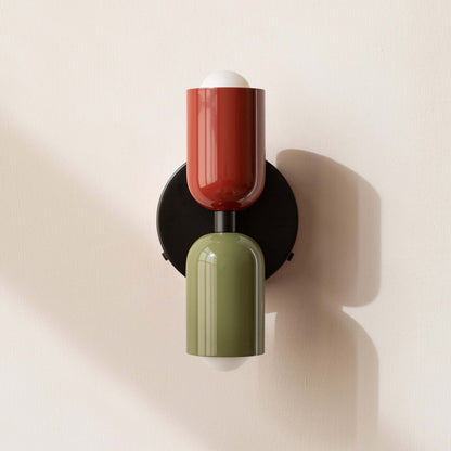 Dual Arm Brushed Steel Wall Lamp
