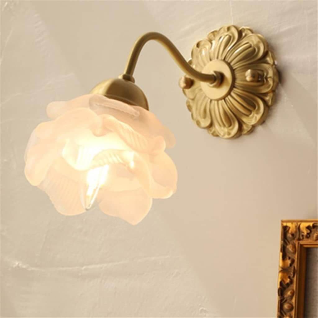 Delicate Floral Glass Table Lamp