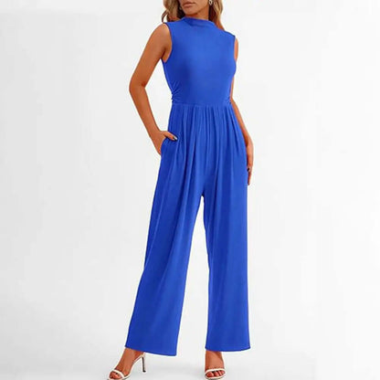 Ladies' Chic Flowy Wide Leg Jumpsuit - Luxivelle