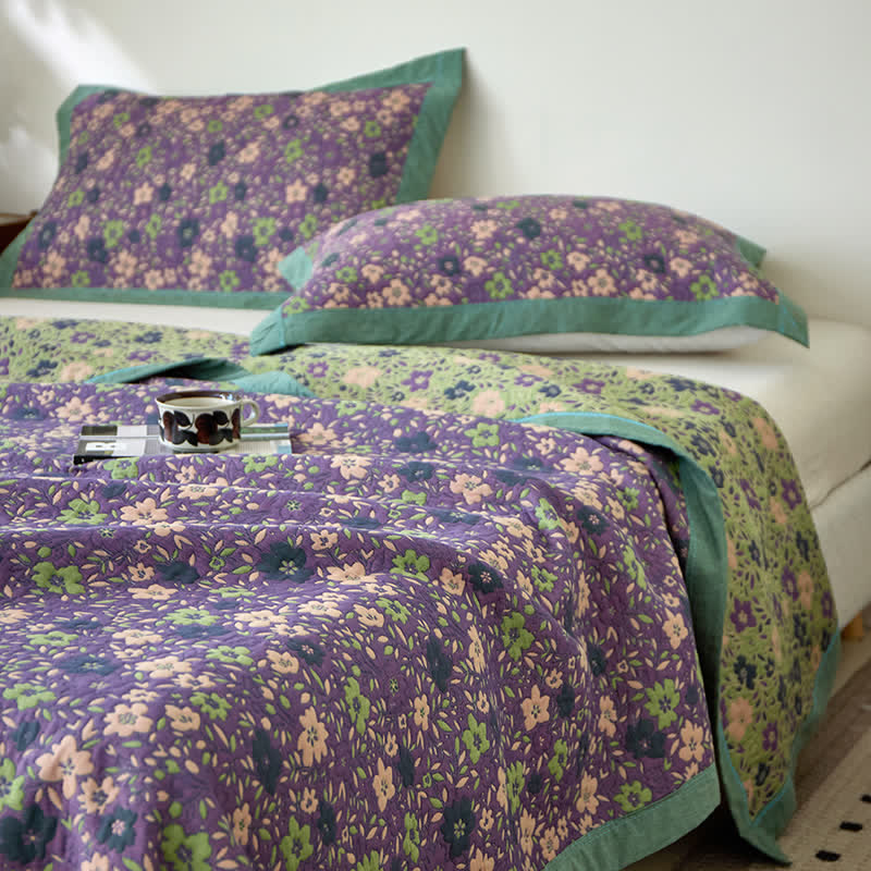 Soft Plush Reversible Blanket - Classic Cotton Throw
