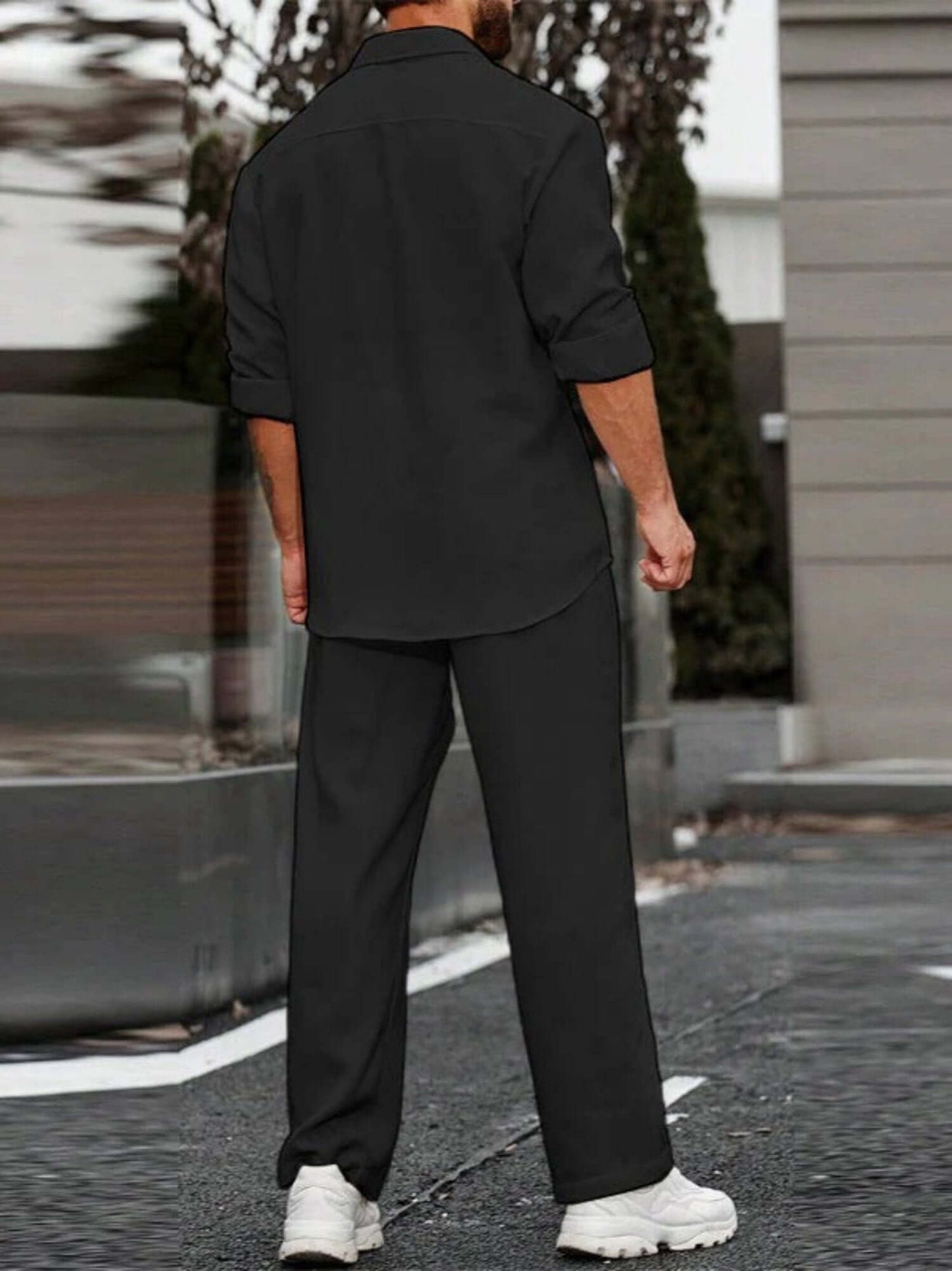 Comfortable Men's Lounge Pants Shirt Set