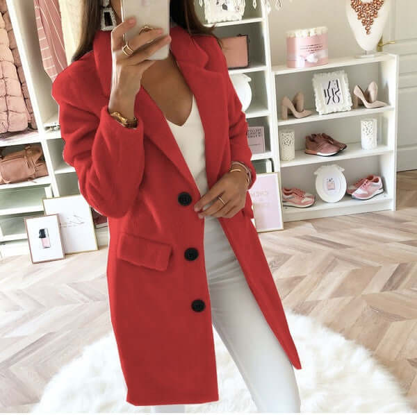 Ladies Classic Tailored Wool Trench Coat