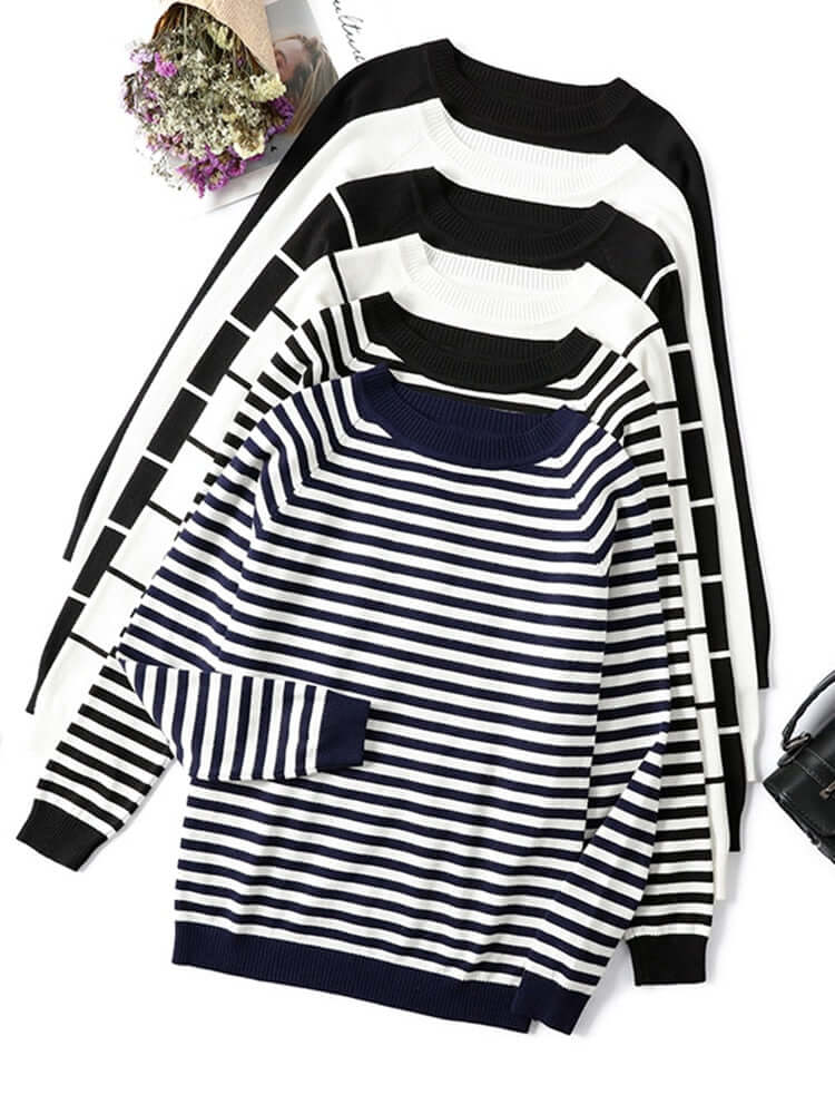 Classic Fit Colorful Knit Women's Sweater - Luxivelle