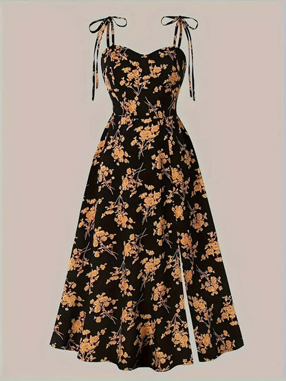 Pretty Floral Summer Dress with Adjustable Straps