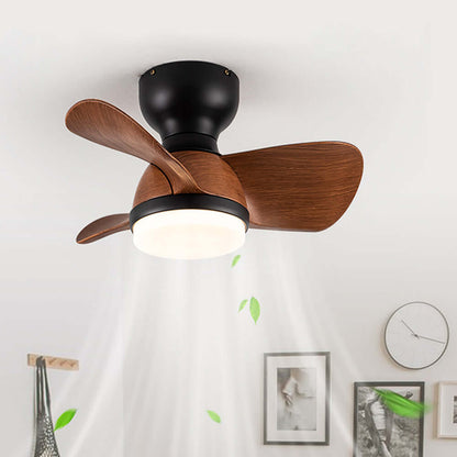Stylish Wood Grain Ceiling Fan with LED Lighting
