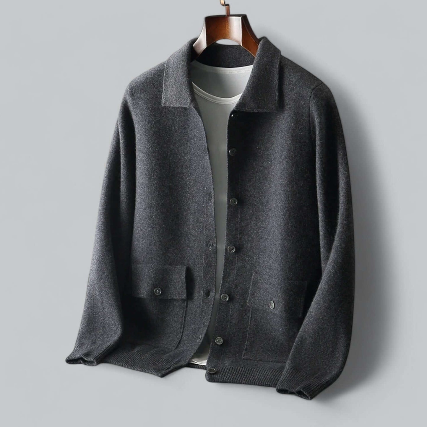 Soft Men's Wool Cardigan Sweater
