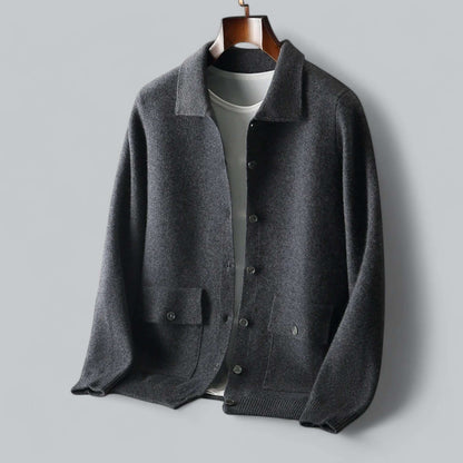 Soft Men's Wool Cardigan Sweater