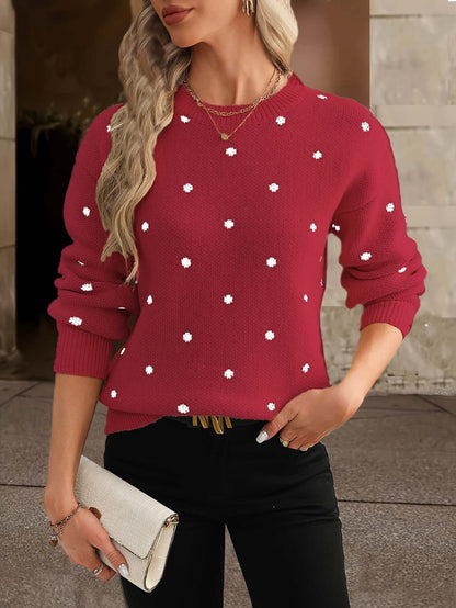 Ladies Classic Spotted Knit Sweater