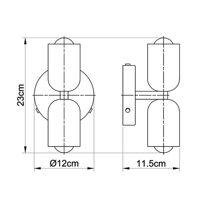 Dual Arm Brushed Steel Wall Lamp