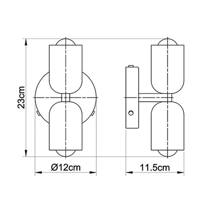 Dual Arm Brushed Steel Wall Lamp