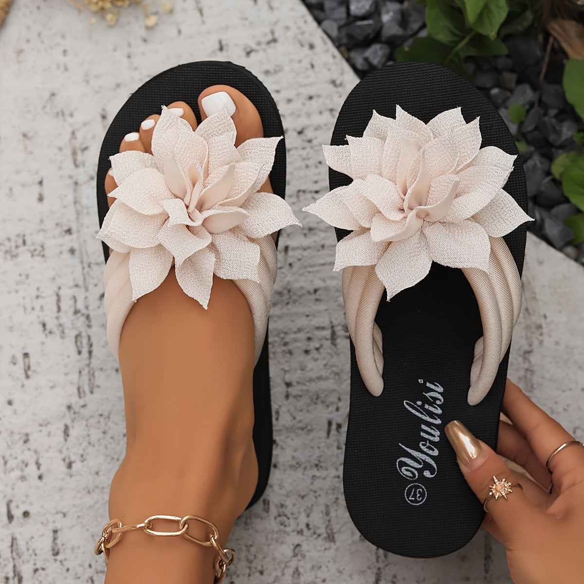 Colorful Floral Flip Flop Sandals