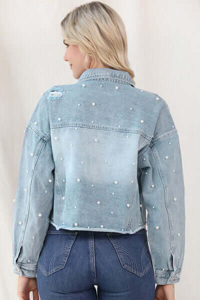 Classic ladies' Beaded Jeans Jacket