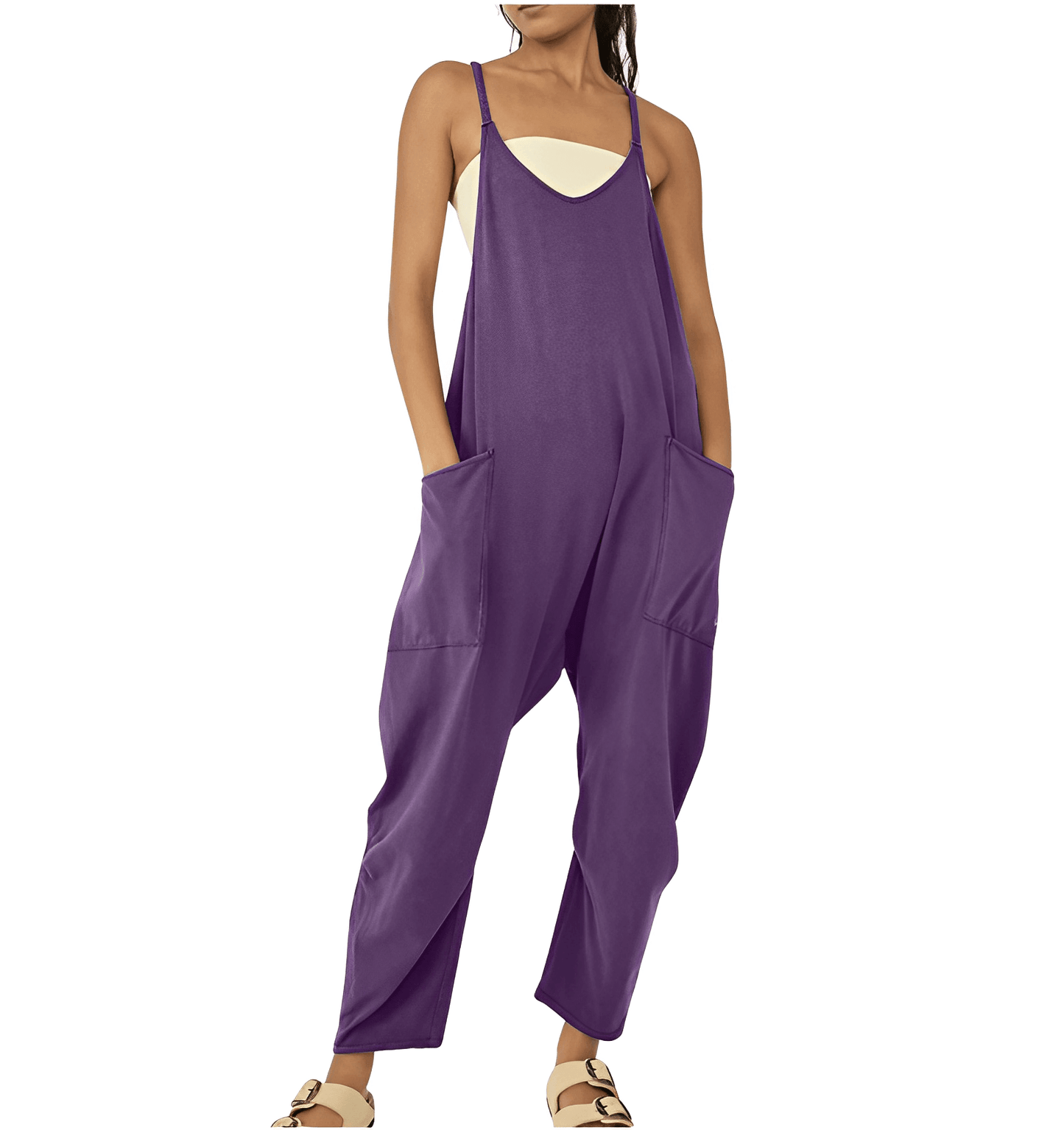 Summer Shorts Jumpsuit for Women with Pockets
