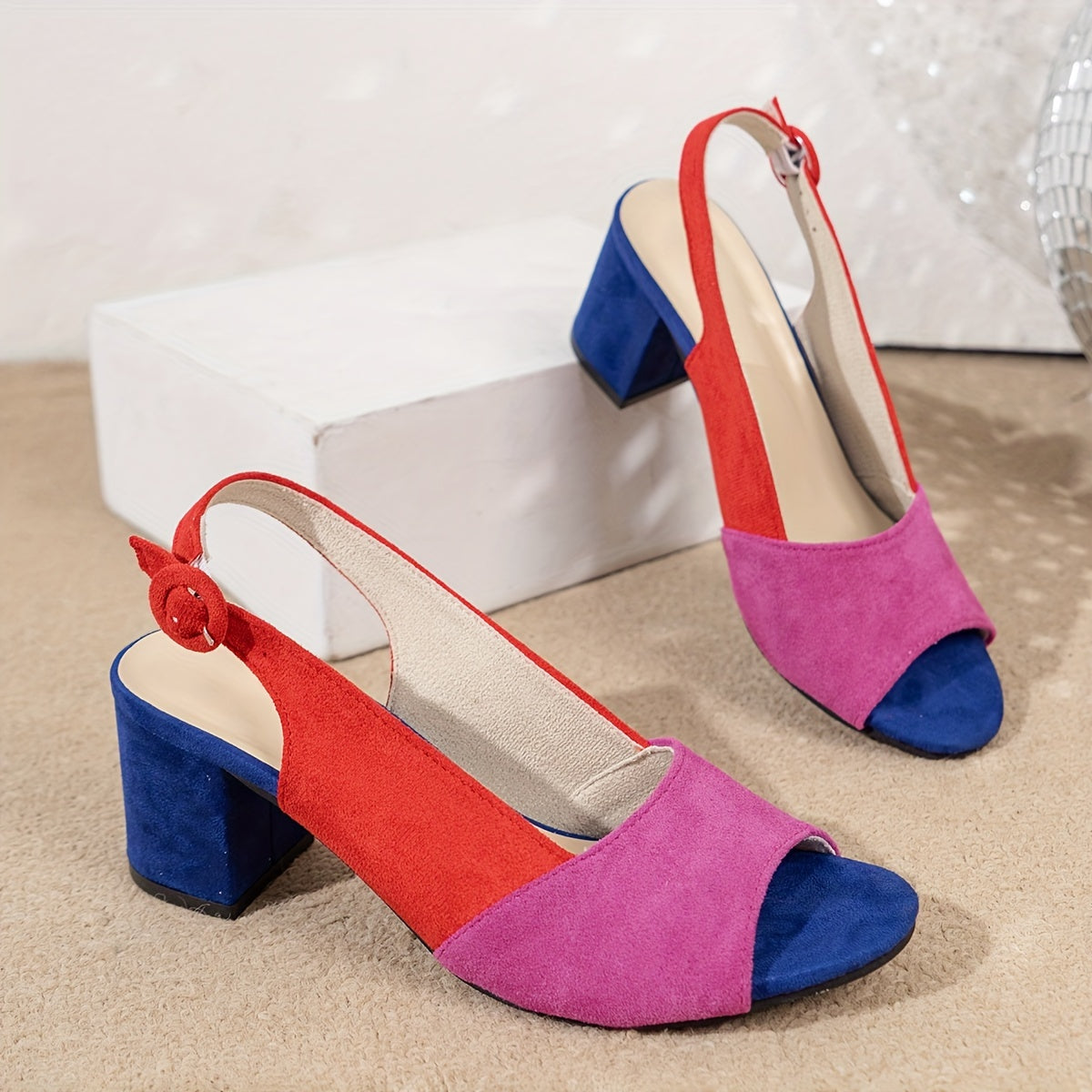 Stylish Block Heel Slingback Shoes