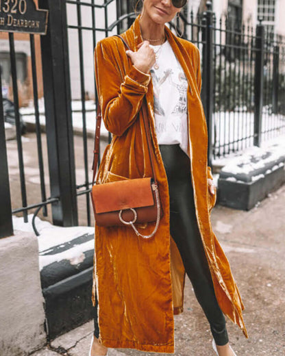 Soft Women's Oversized Velvet Kimono Cardigan