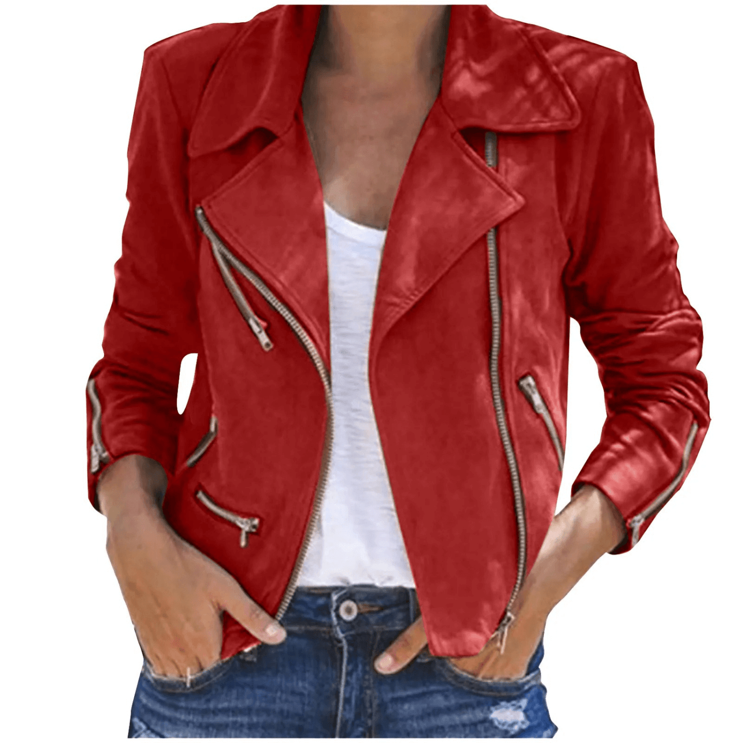 Classic Ladies Brown Leather Coat