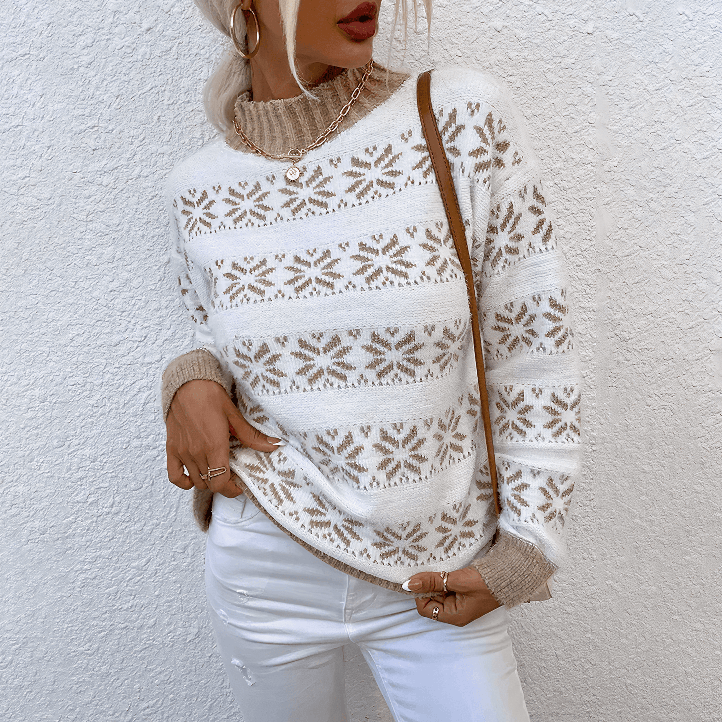 Warm Cozy Cable Knit Turtleneck Sweater