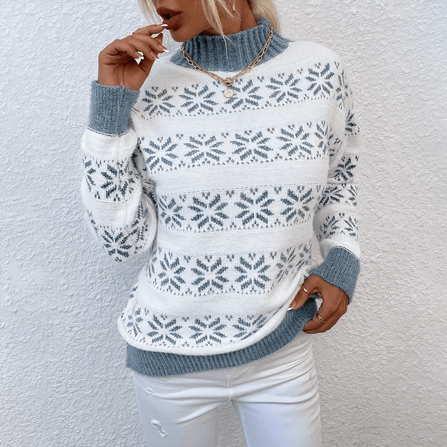 Warm Cozy Cable Knit Turtleneck Sweater