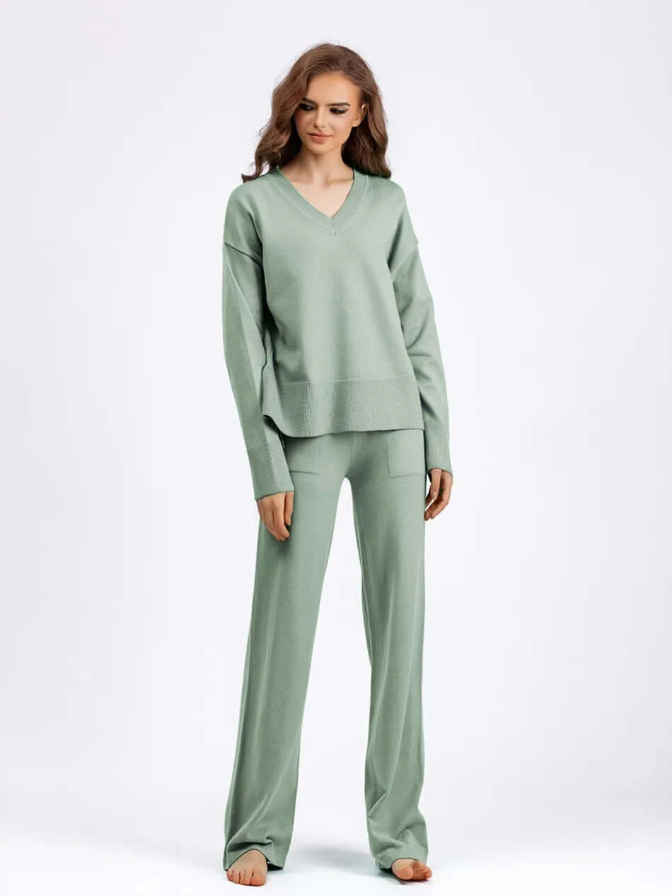 Ladies' Crew Neck Jumper and Loose Fit Pants Set