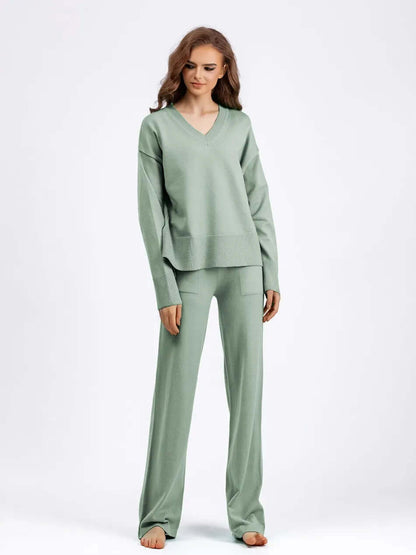 Ladies' Crew Neck Jumper and Loose Fit Pants Set